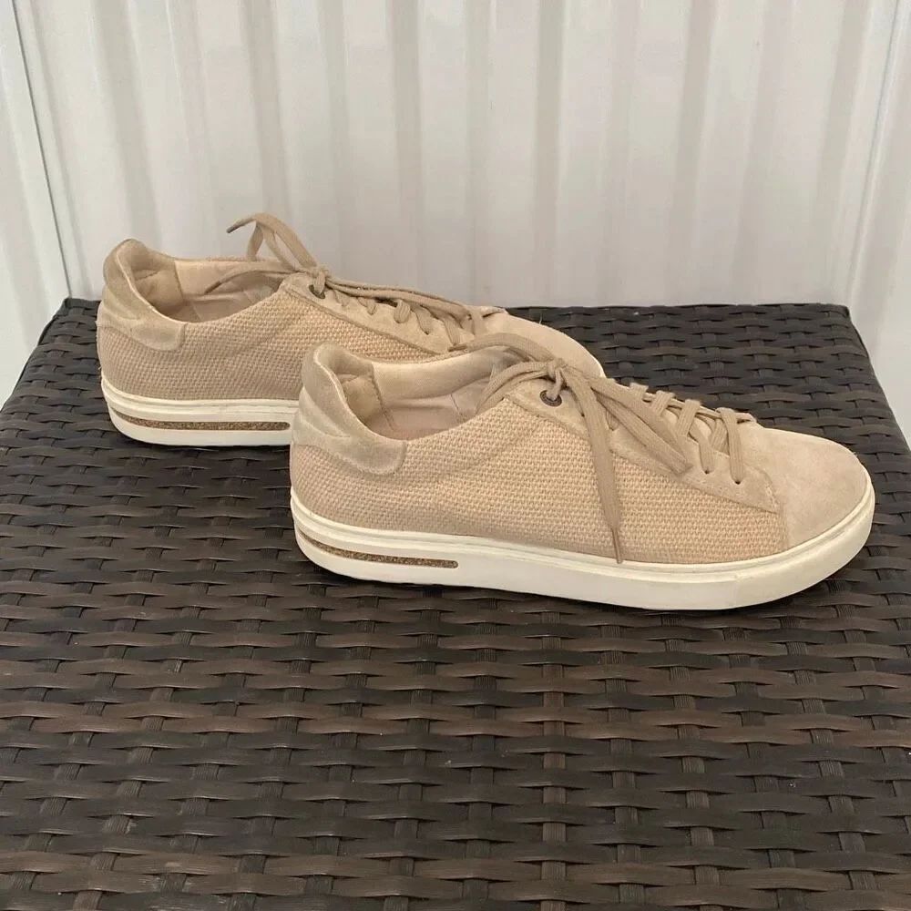 Birkenstock Bend, low canvas, suede sneakers in Sandcastle size 40
